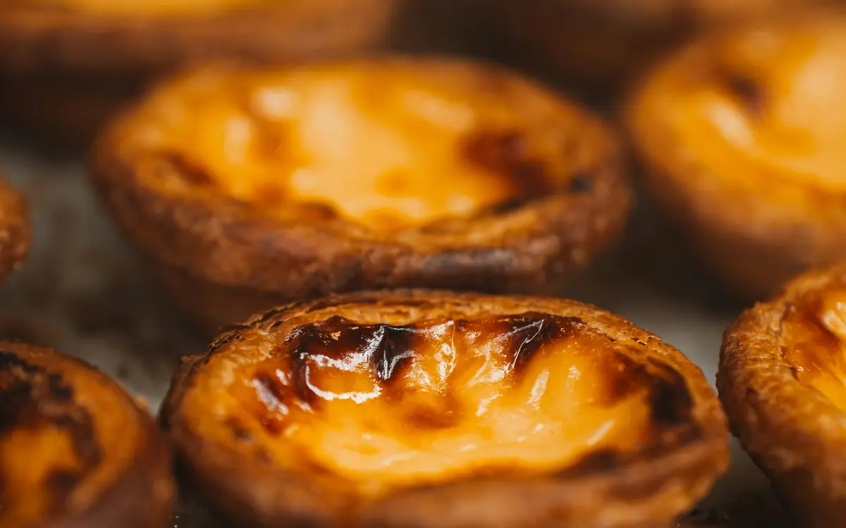 Custard tarts with caramelised tops